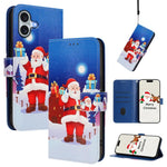 Weihnachtsserie Schnallen-Leder-Handyhülle mit Handschlaufe, Für iPhone 17e / 16e, Für iPhone 17 Pro Max, Für iPhone 17 Pro, Für iPhone 17, Für iPhone Air, Für iPhone 16 Pro Max, Für iPhone 16 Pro, Für iPhone 16 Plus