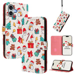 Weihnachtsserie Schnallen-Leder-Handyhülle mit Handschlaufe, Für iPhone 17e / 16e, Für iPhone 17 Pro Max, Für iPhone 17 Pro, Für iPhone 17, Für iPhone Air, Für iPhone 16 Pro Max, Für iPhone 16 Pro, Für iPhone 16 Plus