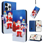 Weihnachtsserie Schnallen-Leder-Handyhülle mit Handschlaufe, Für iPhone 17e / 16e, Für iPhone 17 Pro Max, Für iPhone 17 Pro, Für iPhone 17, Für iPhone Air, Für iPhone 16 Pro Max, Für iPhone 16 Pro, Für iPhone 16 Plus