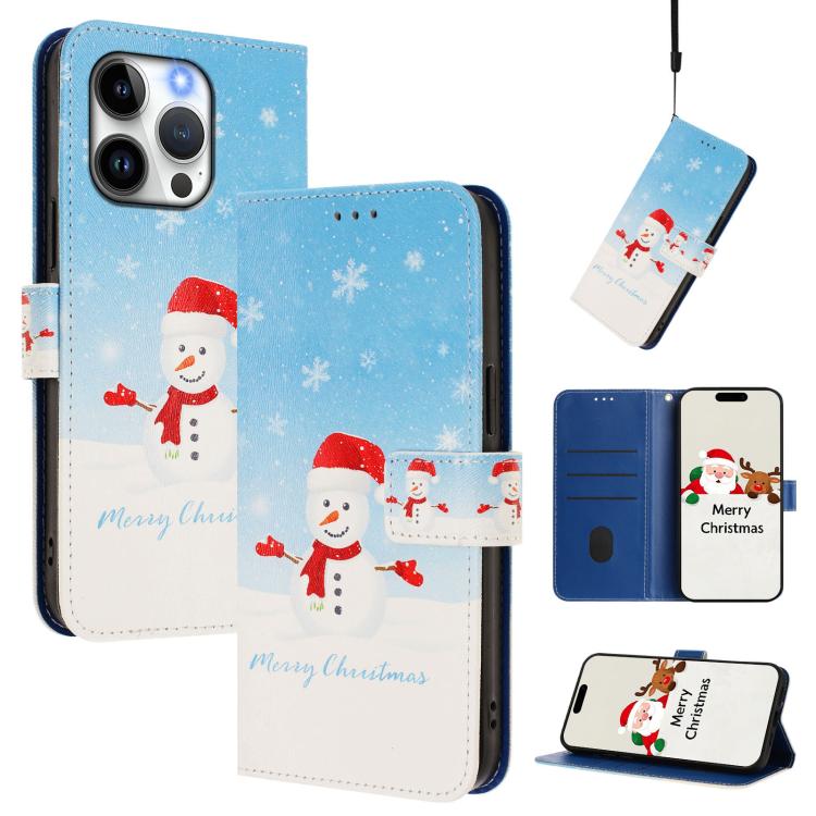 Weihnachtsserie Schnallen-Leder-Handyhülle mit Handschlaufe, Für iPhone 17e / 16e, Für iPhone 17 Pro Max, Für iPhone 17 Pro, Für iPhone 17, Für iPhone Air, Für iPhone 16 Pro Max, Für iPhone 16 Pro, Für iPhone 16 Plus