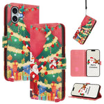 Weihnachtsserie Schnallen-Leder-Handyhülle mit Handschlaufe, Für iPhone 17e / 16e, Für iPhone 17 Pro Max, Für iPhone 17 Pro, Für iPhone 17, Für iPhone Air, Für iPhone 16 Pro Max, Für iPhone 16 Pro, Für iPhone 16 Plus