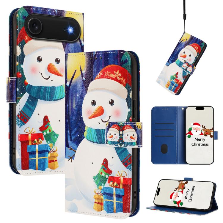 Weihnachtsserie Schnallen-Leder-Handyhülle mit Handschlaufe, Für iPhone 17e / 16e, Für iPhone 17 Pro Max, Für iPhone 17 Pro, Für iPhone 17, Für iPhone Air, Für iPhone 16 Pro Max, Für iPhone 16 Pro, Für iPhone 16 Plus