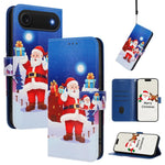 Weihnachtsserie Schnallen-Leder-Handyhülle mit Handschlaufe, Für iPhone 17e / 16e, Für iPhone 17 Pro Max, Für iPhone 17 Pro, Für iPhone 17, Für iPhone Air, Für iPhone 16 Pro Max, Für iPhone 16 Pro, Für iPhone 16 Plus