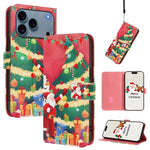 Weihnachtsserie Schnallen-Leder-Handyhülle mit Handschlaufe, Für iPhone 17e / 16e, Für iPhone 17 Pro Max, Für iPhone 17 Pro, Für iPhone 17, Für iPhone Air, Für iPhone 16 Pro Max, Für iPhone 16 Pro, Für iPhone 16 Plus