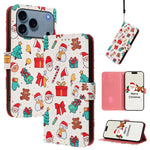 Weihnachtsserie Schnallen-Leder-Handyhülle mit Handschlaufe, Für iPhone 17e / 16e, Für iPhone 17 Pro Max, Für iPhone 17 Pro, Für iPhone 17, Für iPhone Air, Für iPhone 16 Pro Max, Für iPhone 16 Pro, Für iPhone 16 Plus