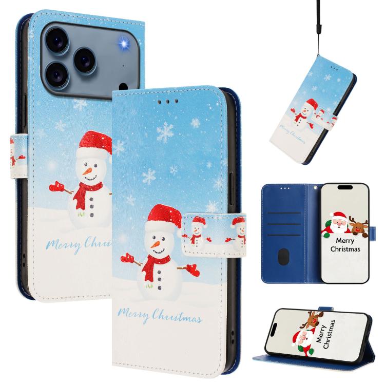 Weihnachtsserie Schnallen-Leder-Handyhülle mit Handschlaufe, Für iPhone 17e / 16e, Für iPhone 17 Pro Max, Für iPhone 17 Pro, Für iPhone 17, Für iPhone Air, Für iPhone 16 Pro Max, Für iPhone 16 Pro, Für iPhone 16 Plus