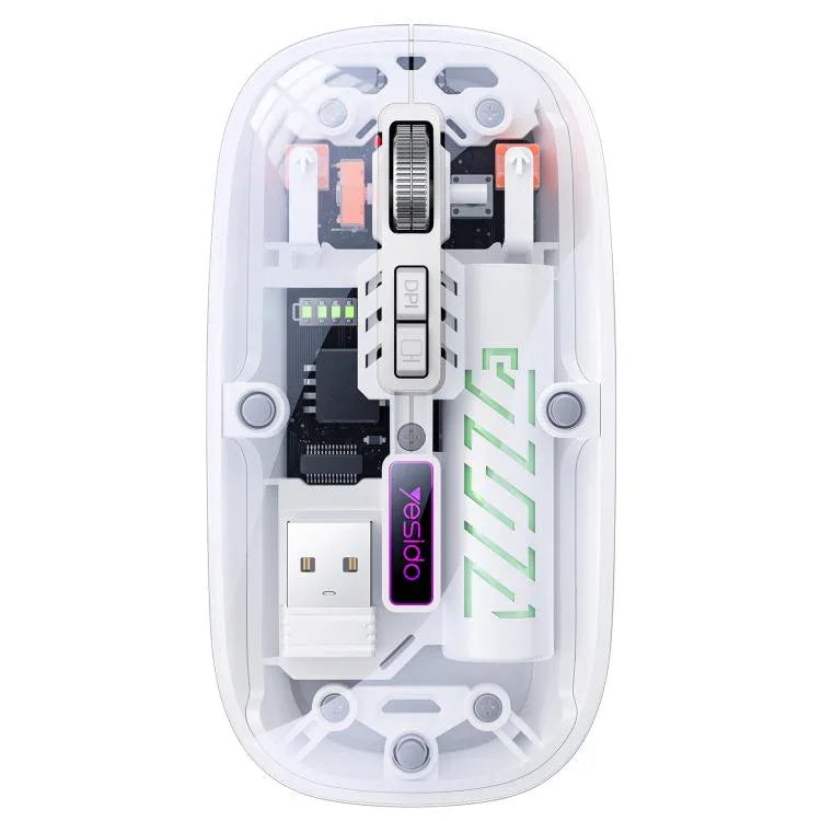 Yesido KB29 Transparente kabellose Bluetooth-Dual-Modus-Maus, KB29 (Weiß), KB29 (Schwarz)