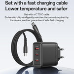 Yesido YC144C 65W Drei-Port-Schnellladegerät mit 1m Typ-C-Kabel, YC144C