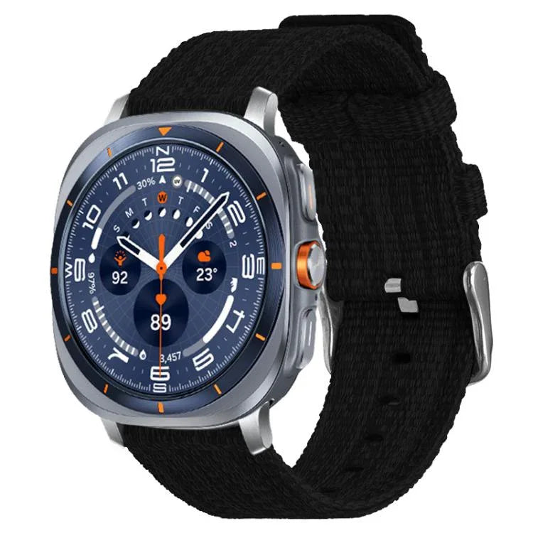 xDfind Nylon-Canvas-Uhrenarmband, für Samsung Galaxy Watch Ultra / Ultra 2025, Samsung Galaxy Watch8 / 8 Classic, Samsung Galaxy Watch 7 / 6 / 5 / FE, Samsung Galaxy Fit3
