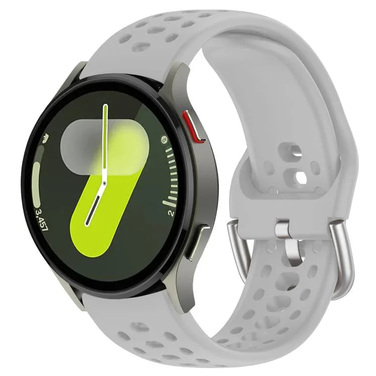 xDfind Silver Buckle Silicone Sport Watch Band, For Samsung Galaxy Watch 7 / 6 / 5 / FE