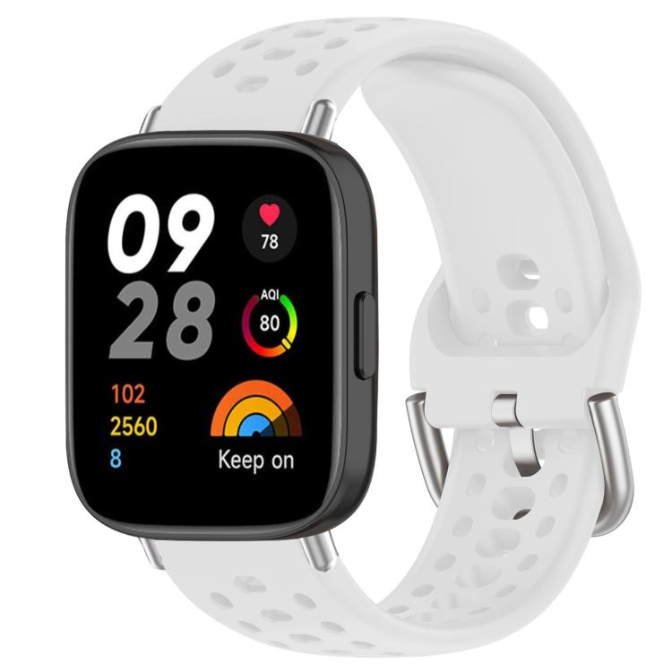 xDfind Silver Buckle Silicone Sport Watch Band, For Xiaomi Band 10 Pro / 9 Pro / Redmi Watch 6, For Redmi Watch 3 Active / Watch 3 Lite, For Redmi Watch 3