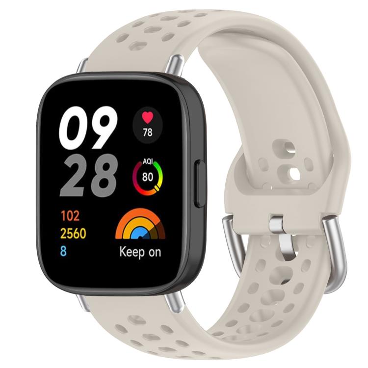 xDfind Silver Buckle Silicone Sport Watch Band, For Xiaomi Band 10 Pro / 9 Pro / Redmi Watch 6, For Redmi Watch 3 Active / Watch 3 Lite, For Redmi Watch 3