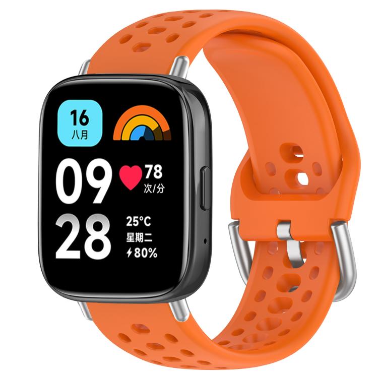xDfind Silver Buckle Silicone Sport Watch Band, For Xiaomi Band 10 Pro / 9 Pro / Redmi Watch 6, For Redmi Watch 3 Active / Watch 3 Lite, For Redmi Watch 3