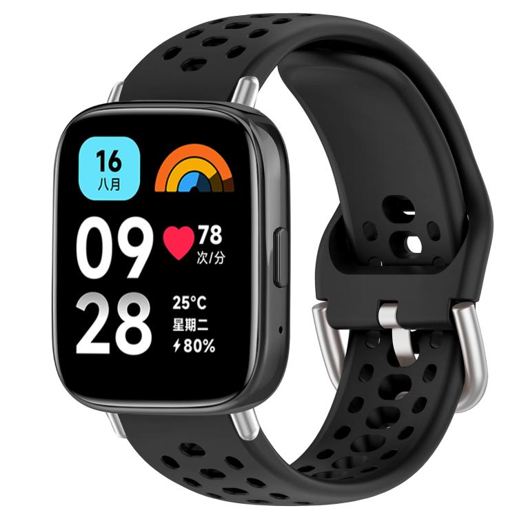 xDfind Silver Buckle Silicone Sport Watch Band, For Xiaomi Band 10 Pro / 9 Pro / Redmi Watch 6, For Redmi Watch 3 Active / Watch 3 Lite, For Redmi Watch 3
