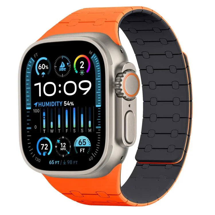 xDfind Magnetisches Silikon-Armband in Kontrastfarben, für Apple Watch 42 / 44 / 45 / 46 / 49 mm, für Apple Watch 38 / 40 / 41 / S10 42 mm