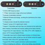 Measy AV240 2,4 GHz Drahtloser Audio-/Video-Sender und -Empfänger mit Infrarot-Rückführungsfunktion, Reichweite: 400 m, AV240 Schwarz