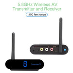 Measy AV540 5.8GHz Kabelloser Audio-/Video-Transmitter und -Receiver mit Infrarot-Rückführfunktion, Reichweite: 400m, AV540 Schwarz