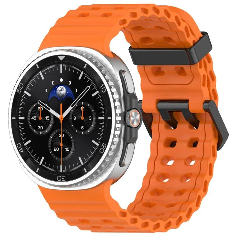 xDfind Schwarzes Silikonarmband mit Schnalle, einfarbig, zweireihig, Lochmuster, für Samsung Galaxy Watch8 / 8 Classic