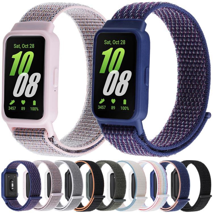 xDfind Uhrengehäuse mit integriertem Nylon-Klettverschluss, Uhrenarmband für Samsung Galaxy Fit 3
