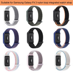xDfind Uhrengehäuse mit integriertem Nylon-Klettverschluss, Uhrenarmband für Samsung Galaxy Fit 3