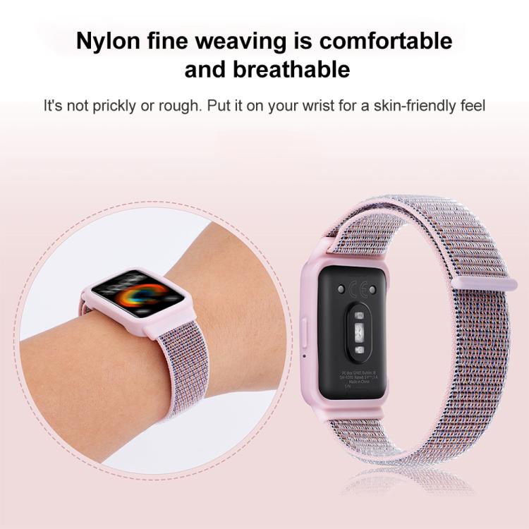 xDfind Uhrengehäuse mit integriertem Nylon-Klettverschluss, Uhrenarmband für Samsung Galaxy Fit 3