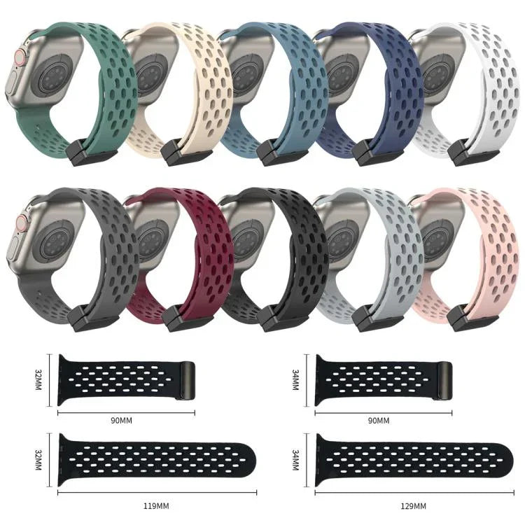xDfind Silikon-Uhrenarmband mit Magnetverschluss, für Apple Watch 42 / 44 / 45 / 46 / 49 mm, für Apple Watch 38 / 40 / 41 / S10 42 mm