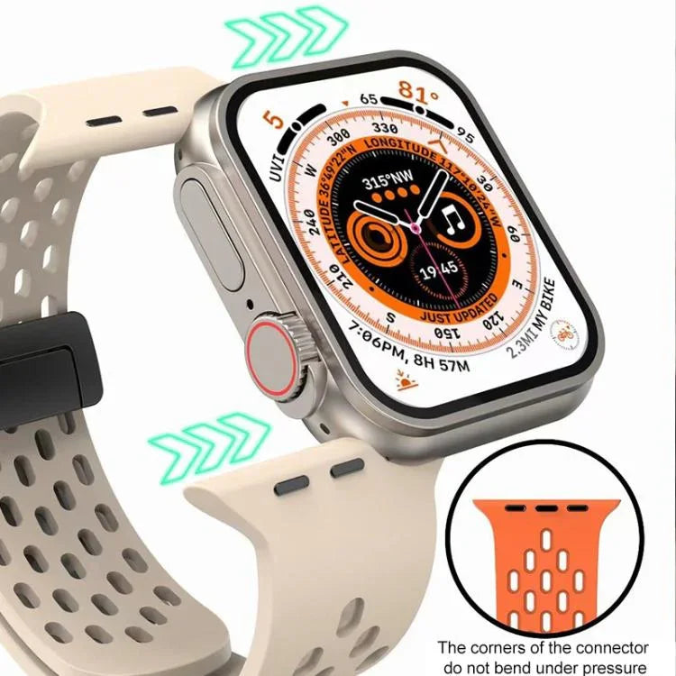 xDfind Silikon-Uhrenarmband mit Magnetverschluss, für Apple Watch 42 / 44 / 45 / 46 / 49 mm, für Apple Watch 38 / 40 / 41 / S10 42 mm