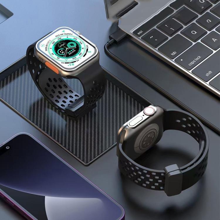 xDfind Silikon-Uhrenarmband mit Magnetverschluss, für Apple Watch 42 / 44 / 45 / 46 / 49 mm, für Apple Watch 38 / 40 / 41 / S10 42 mm