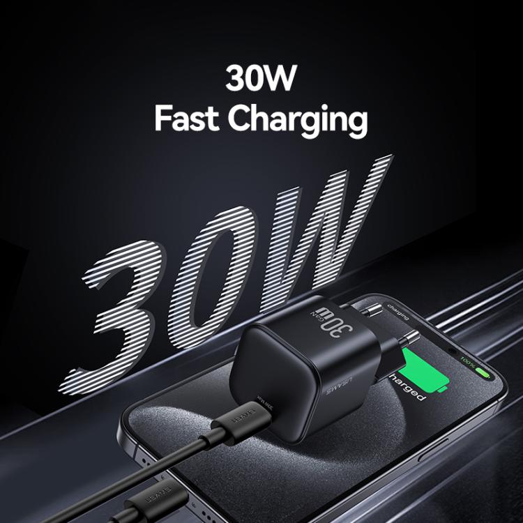 USAMS CC262 30W GaN USB-C / Typ-C Port Mini-Schnellladegerät, EU Stecker