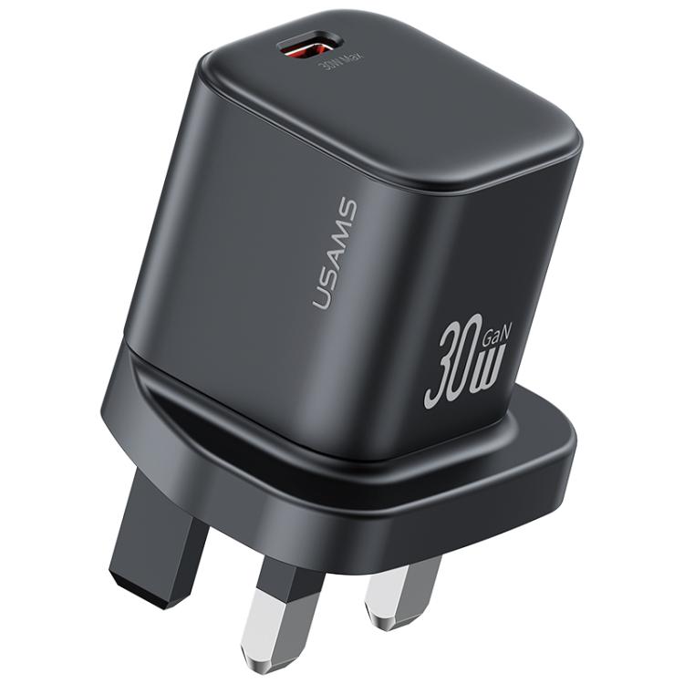 USAMS CC276 30W GaN USB-C / Type-C Port Mini-Schnellladegerät, UK-Stecker