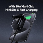 USAMS CC276 30W GaN USB-C / Type-C Port Mini-Schnellladegerät, UK-Stecker