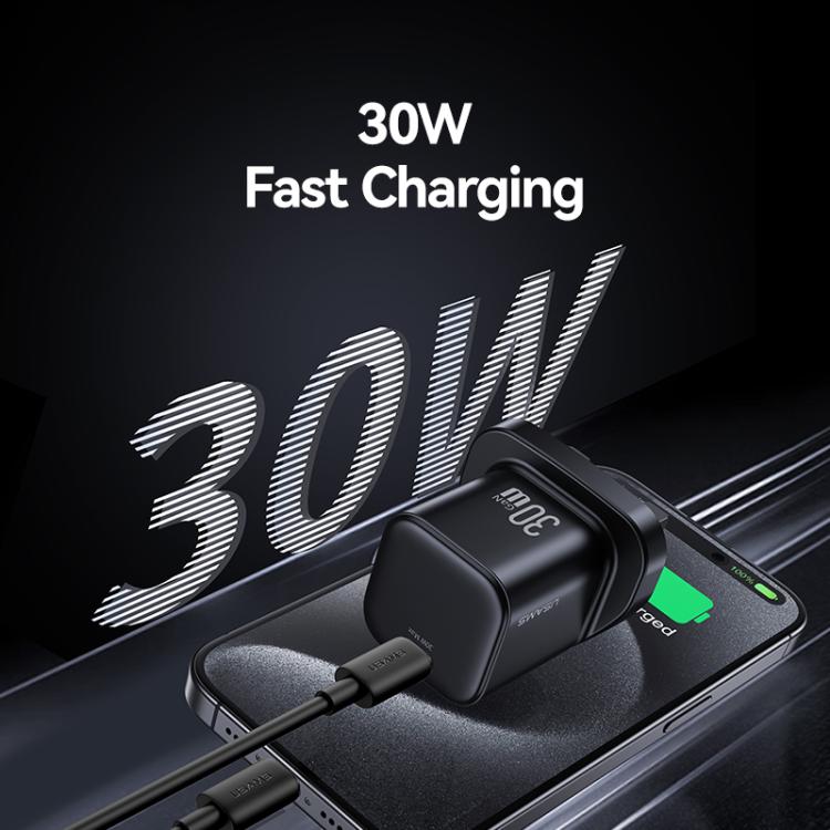 USAMS CC276 30W GaN USB-C / Type-C Port Mini-Schnellladegerät, UK-Stecker