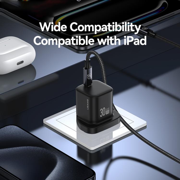 USAMS CC276 30W GaN USB-C / Type-C Port Mini-Schnellladegerät, UK-Stecker