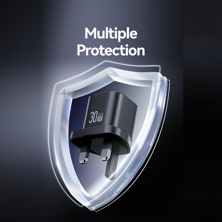 USAMS CC276 30W GaN USB-C / Type-C Port Mini-Schnellladegerät, UK-Stecker