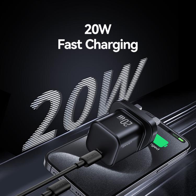 USAMS CC274 20W GaN USB-C / Typ-C Port Mini Schnellladegerät, UK-Stecker