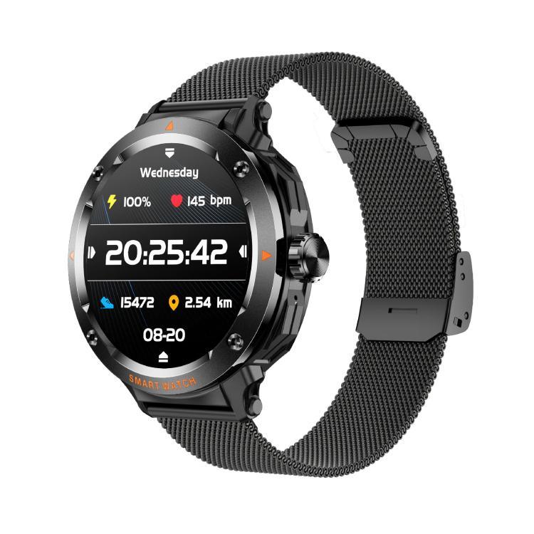 D13 2 in 1 Bluetooth Earphone Smart Call Watch, Support Bluetooth Call / NFC / Health Monitoring, Silicone Strap, 3-Bead Steel Strap, Milanese Steel Strap