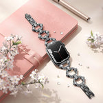 xDfind O-förmiges Diamant-Metallarmband, für Apple Watch 42 / 44 / 45 / 46 / 49 mm, für Apple Watch 38 / 40 / 41 / S10 42 mm