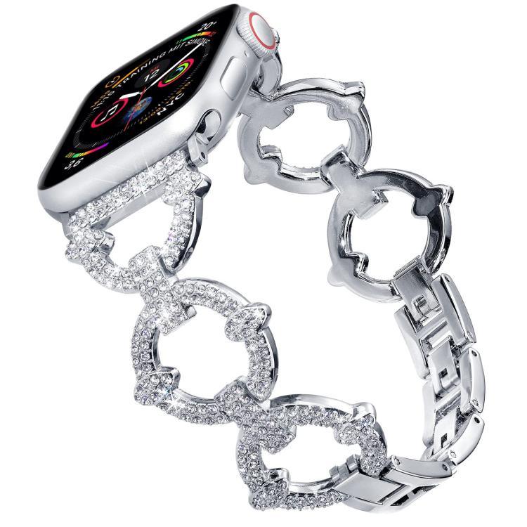 xDfind O-förmiges Diamant-Metallarmband, für Apple Watch 42 / 44 / 45 / 46 / 49 mm, für Apple Watch 38 / 40 / 41 / S10 42 mm