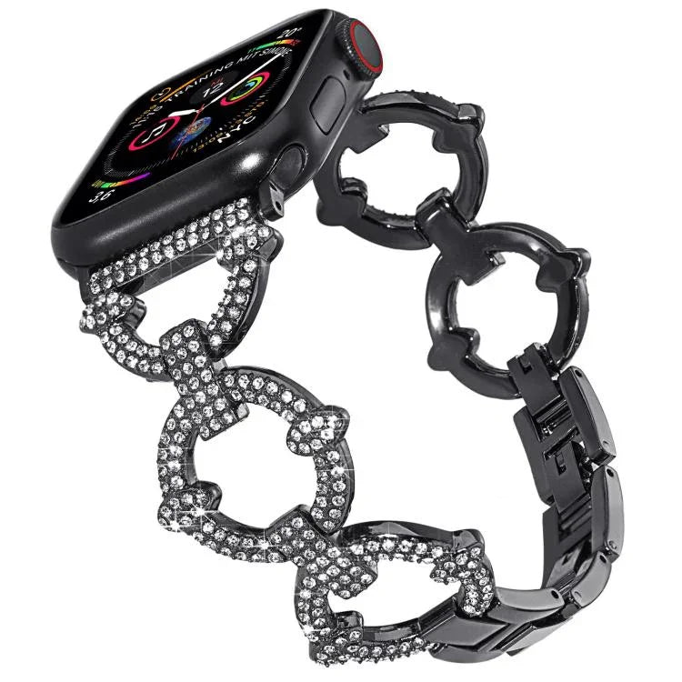 xDfind O-förmiges Diamant-Metallarmband, für Apple Watch 42 / 44 / 45 / 46 / 49 mm, für Apple Watch 38 / 40 / 41 / S10 42 mm