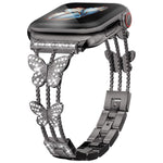xDfind Schmetterlingsförmiges Diamant-Metallarmband, für Apple Watch 42 / 44 / 45 / 46 / 49 mm, für Apple Watch 38 / 40 / 41 / S10 42 mm