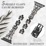 xDfind Schmetterlingsförmiges Diamant-Metallarmband, für Apple Watch 42 / 44 / 45 / 46 / 49 mm, für Apple Watch 38 / 40 / 41 / S10 42 mm