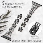 xDfind Schmetterlingsförmiges Diamant-Metallarmband, für Apple Watch 42 / 44 / 45 / 46 / 49 mm, für Apple Watch 38 / 40 / 41 / S10 42 mm
