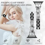 xDfind Schmetterlingsförmiges Diamant-Metallarmband, für Apple Watch 42 / 44 / 45 / 46 / 49 mm, für Apple Watch 38 / 40 / 41 / S10 42 mm