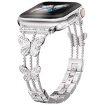 xDfind Schmetterlingsförmiges Diamant-Metallarmband, für Apple Watch 42 / 44 / 45 / 46 / 49 mm, für Apple Watch 38 / 40 / 41 / S10 42 mm