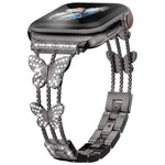 xDfind Schmetterlingsförmiges Diamant-Metallarmband, für Apple Watch 42 / 44 / 45 / 46 / 49 mm, für Apple Watch 38 / 40 / 41 / S10 42 mm