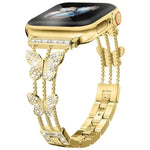 xDfind Schmetterlingsförmiges Diamant-Metallarmband, für Apple Watch 42 / 44 / 45 / 46 / 49 mm, für Apple Watch 38 / 40 / 41 / S10 42 mm