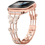 xDfind Schmetterlingsförmiges Diamant-Metallarmband, für Apple Watch 42 / 44 / 45 / 46 / 49 mm, für Apple Watch 38 / 40 / 41 / S10 42 mm