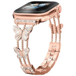 xDfind Schmetterlingsförmiges Diamant-Metallarmband, für Apple Watch 42 / 44 / 45 / 46 / 49 mm, für Apple Watch 38 / 40 / 41 / S10 42 mm