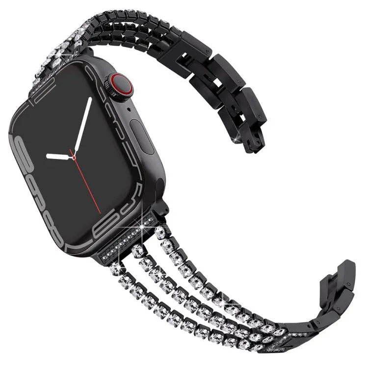 xDfind Drei-Diamanten-Metallarmband, für Apple Watch 42 / 44 / 45 / 46 / 49 mm, für Apple Watch 38 / 40 / 41 / S10 42 mm