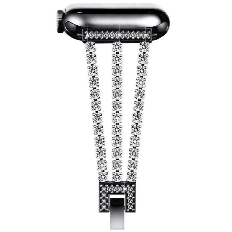 xDfind Drei-Diamanten-Metallarmband, für Apple Watch 42 / 44 / 45 / 46 / 49 mm, für Apple Watch 38 / 40 / 41 / S10 42 mm